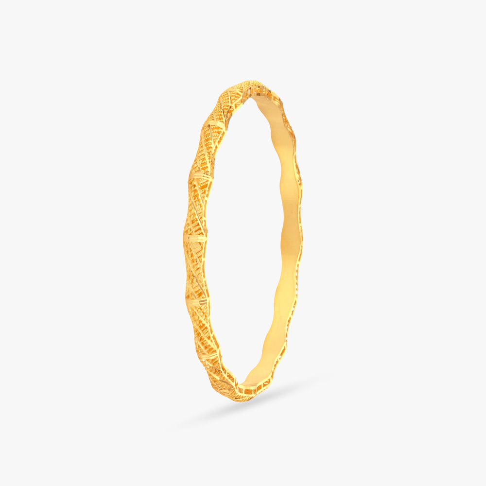 Geometric Rhythm Gold Bangle,,hi-res image number null