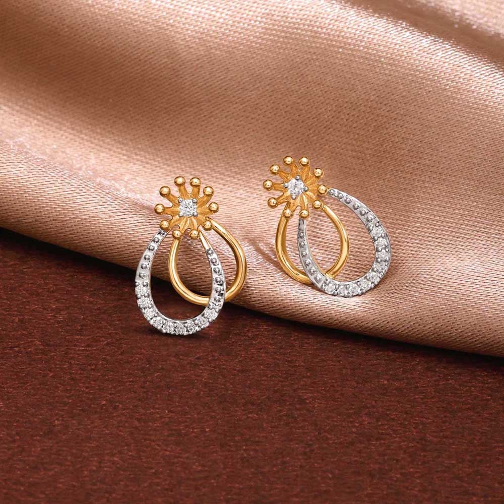 Sparkly Bloom Diamond Stud Earrings,,hi-res image number null