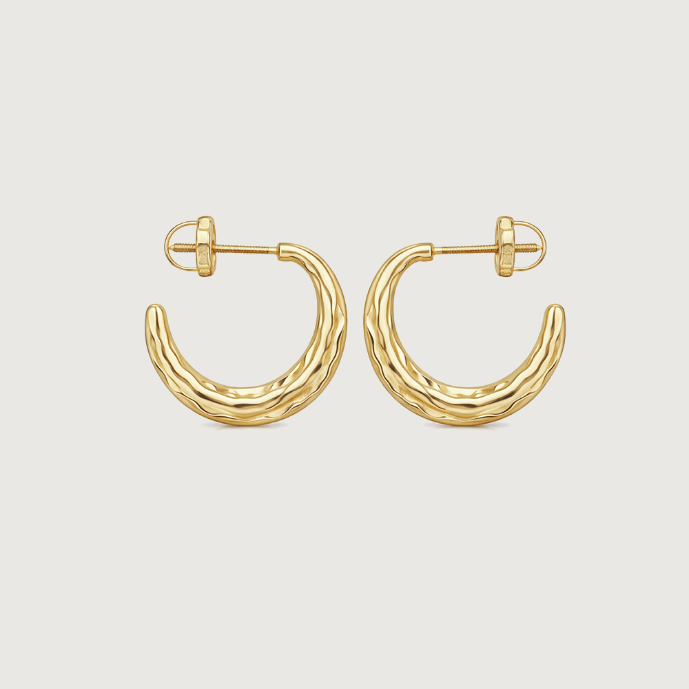 Triple Curve Gold Hoop Earrings,,hi-res image number null