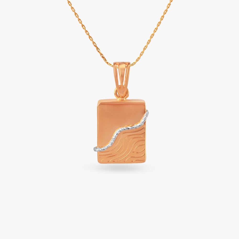 

Wave Harmony Gold Pendant For Men
