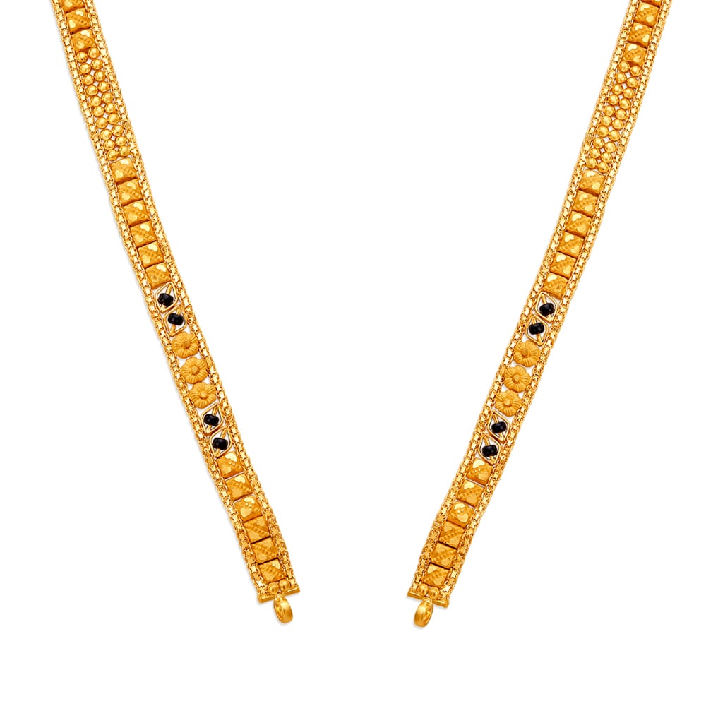 Intricately designed Gold and Black Beads Mangalsutra,,hi-res image number null