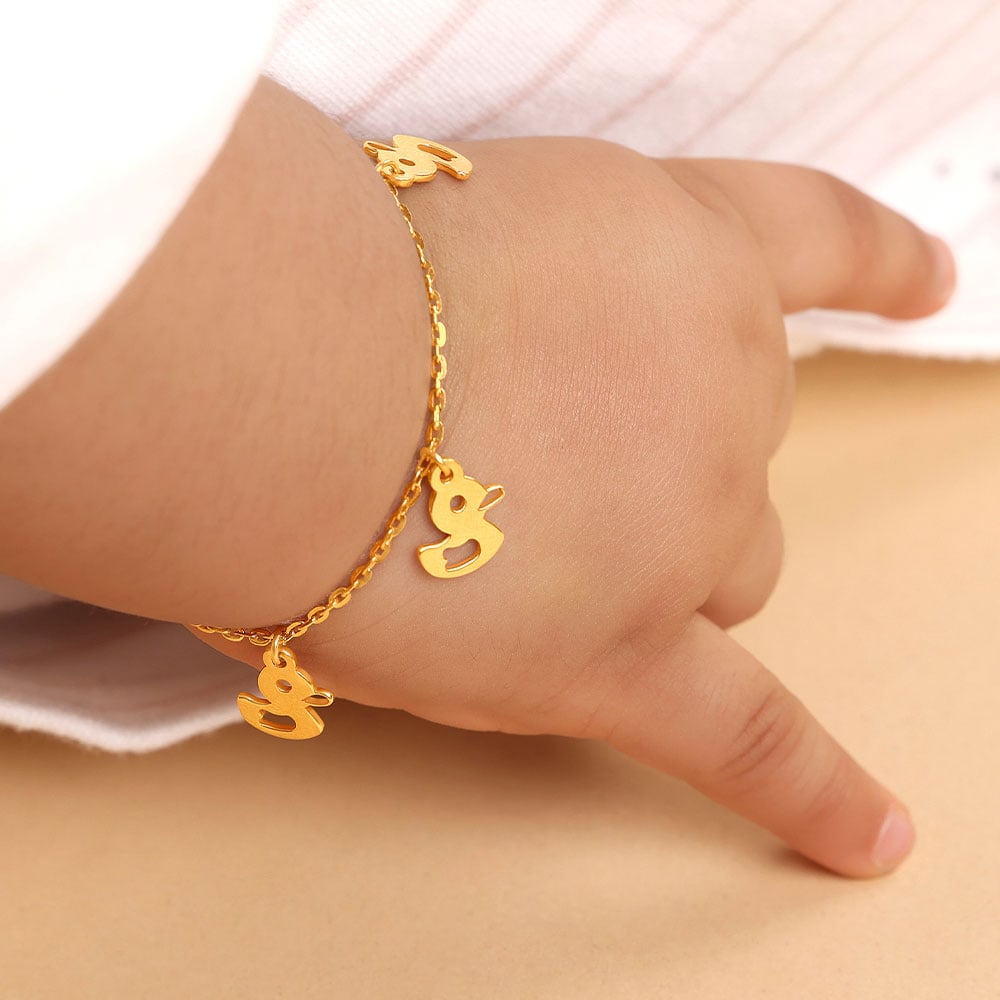Peppa Crown Personalised Kids Gold Bracelet  Fancy  CaratLane