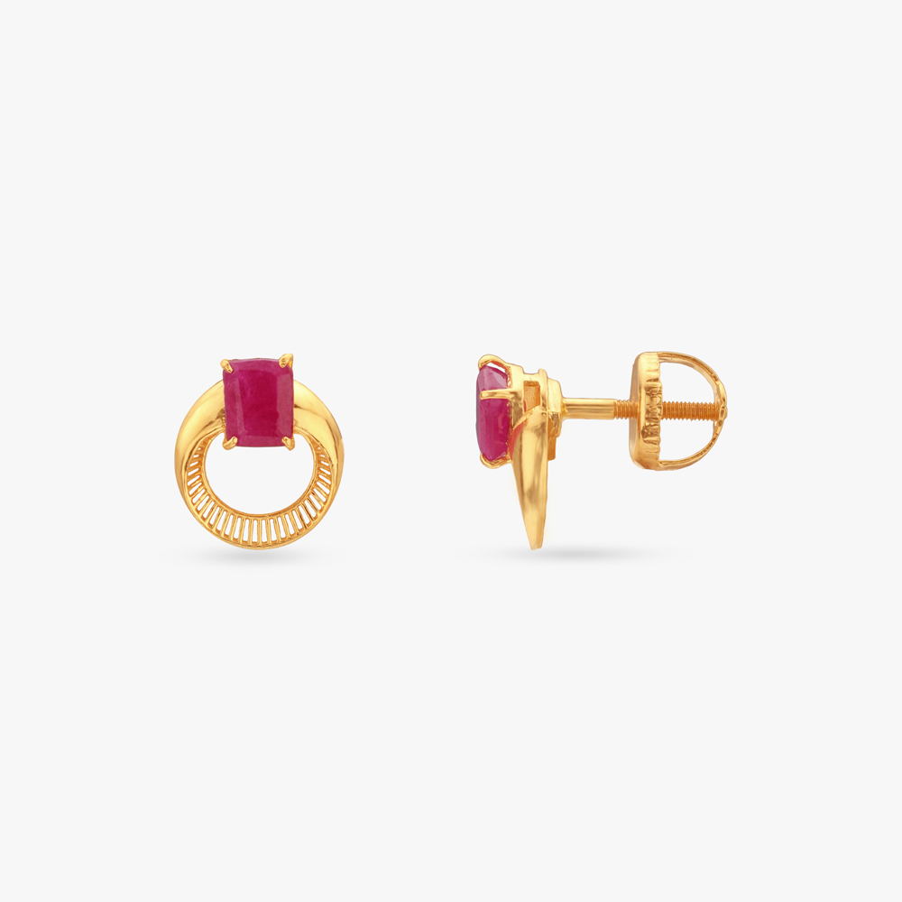 Chic Halo Ruby Pendant and Earrings Set,,hi-res image number null