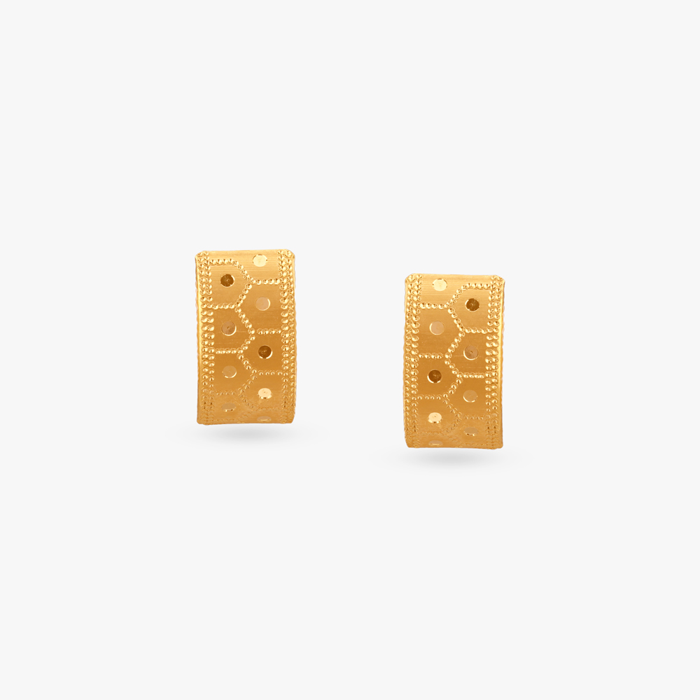 Retro Charm Gold Hoop Earrings,,hi-res image number null