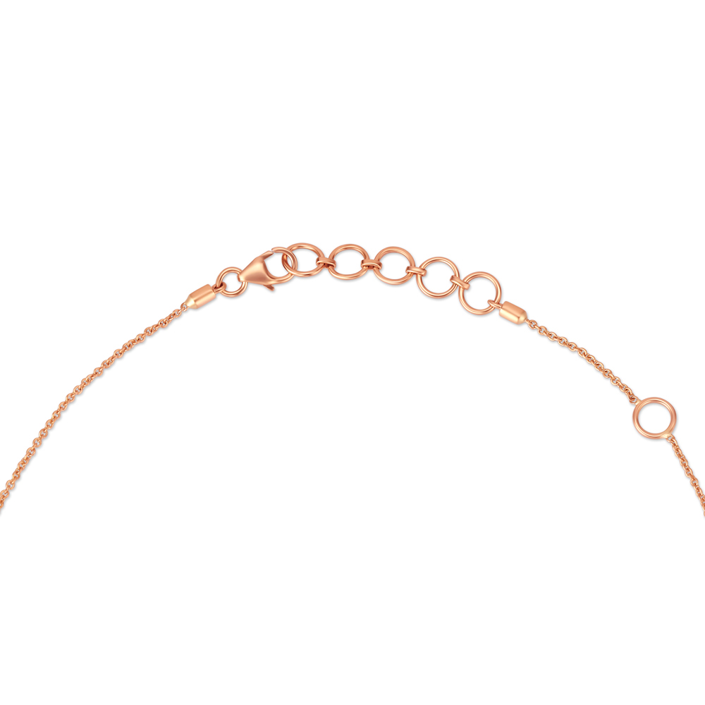 Graceful Floral Diamond Pendant with Chain in White and Rose Gold,,hi-res image number null