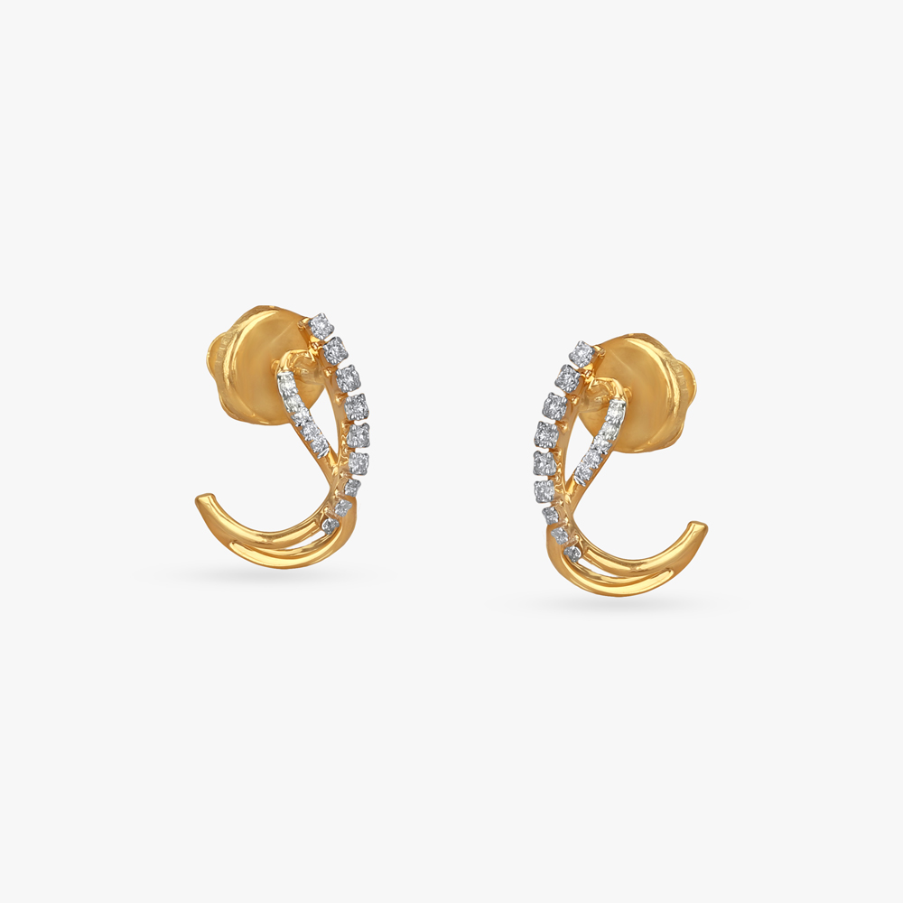 Flowing Twist Diamond Hoop Earrings,,hi-res image number null