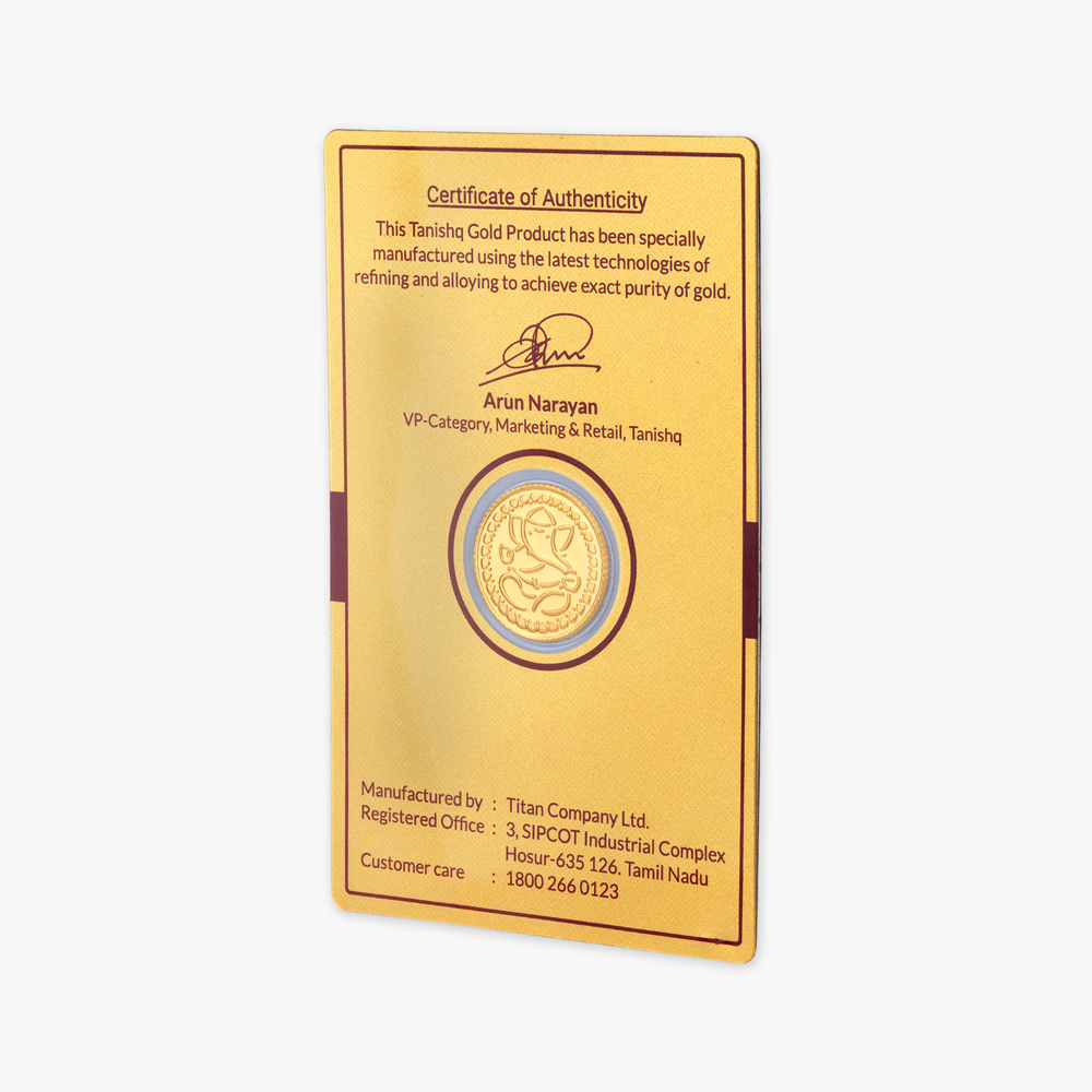 2 gram 24 Karat Gold Coin with Ganesha Motif,,hi-res image number null