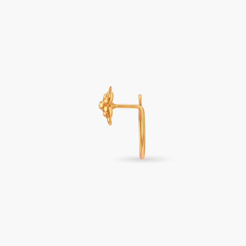 Woven Bloom Gold Nose Pin,,hi-res image number null