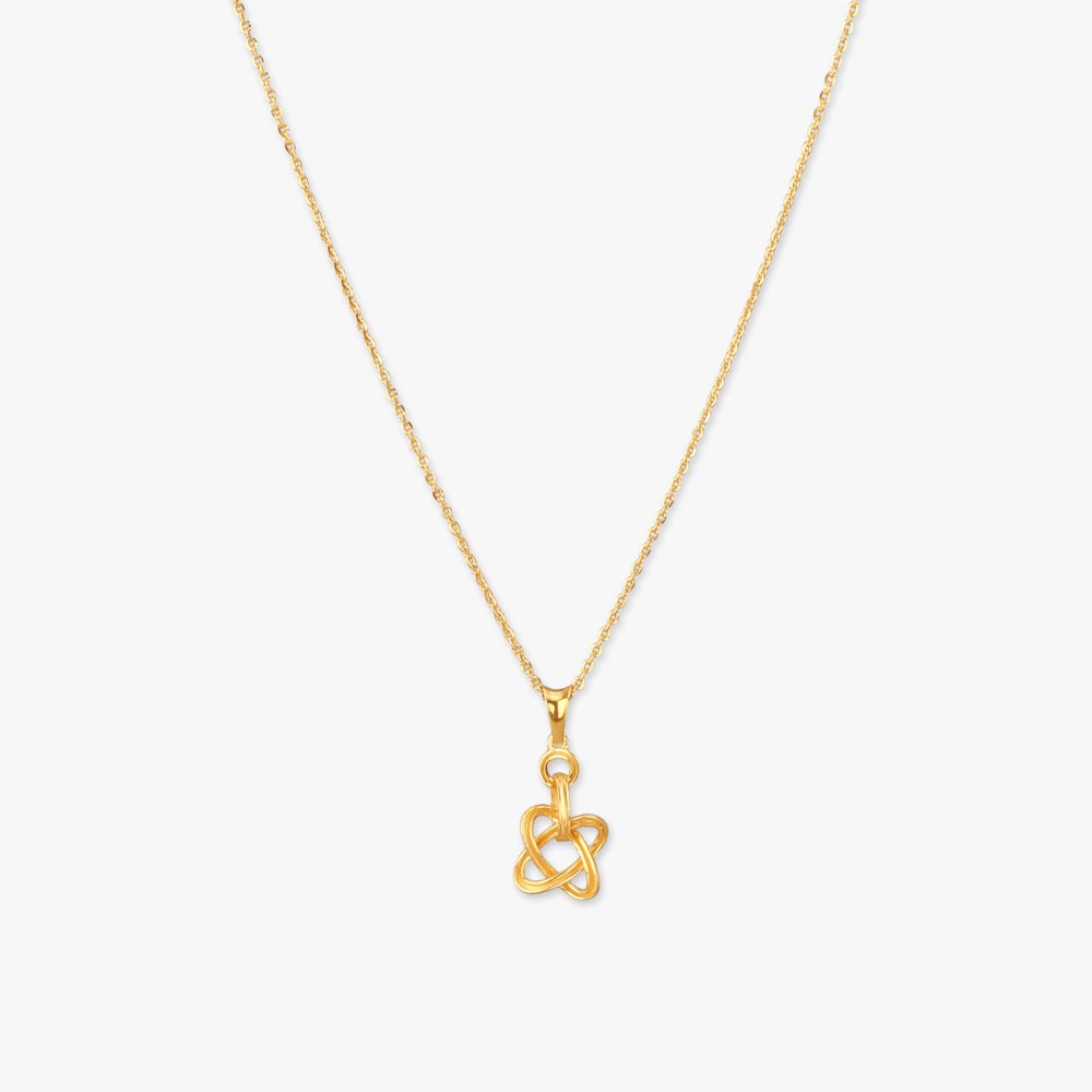 

Knotted Abstract Gold Pendant with Chain