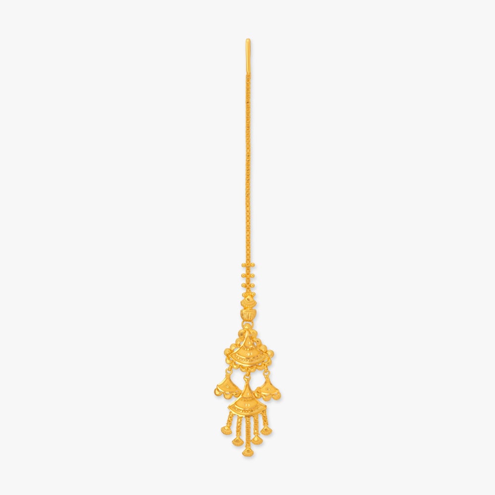 Jhalar Cascade Gold Maang Tikka,,hi-res image number null