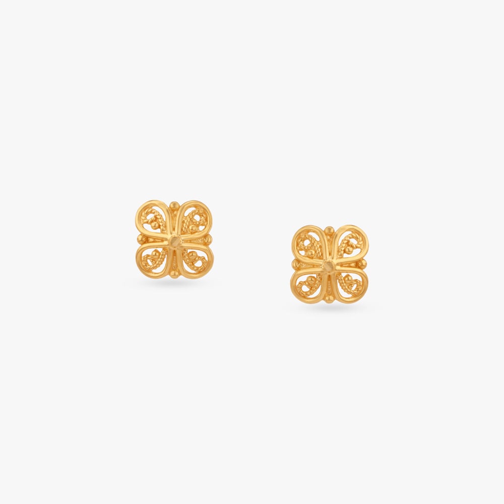 

Little Clover Gold Stud Earrings for Kids