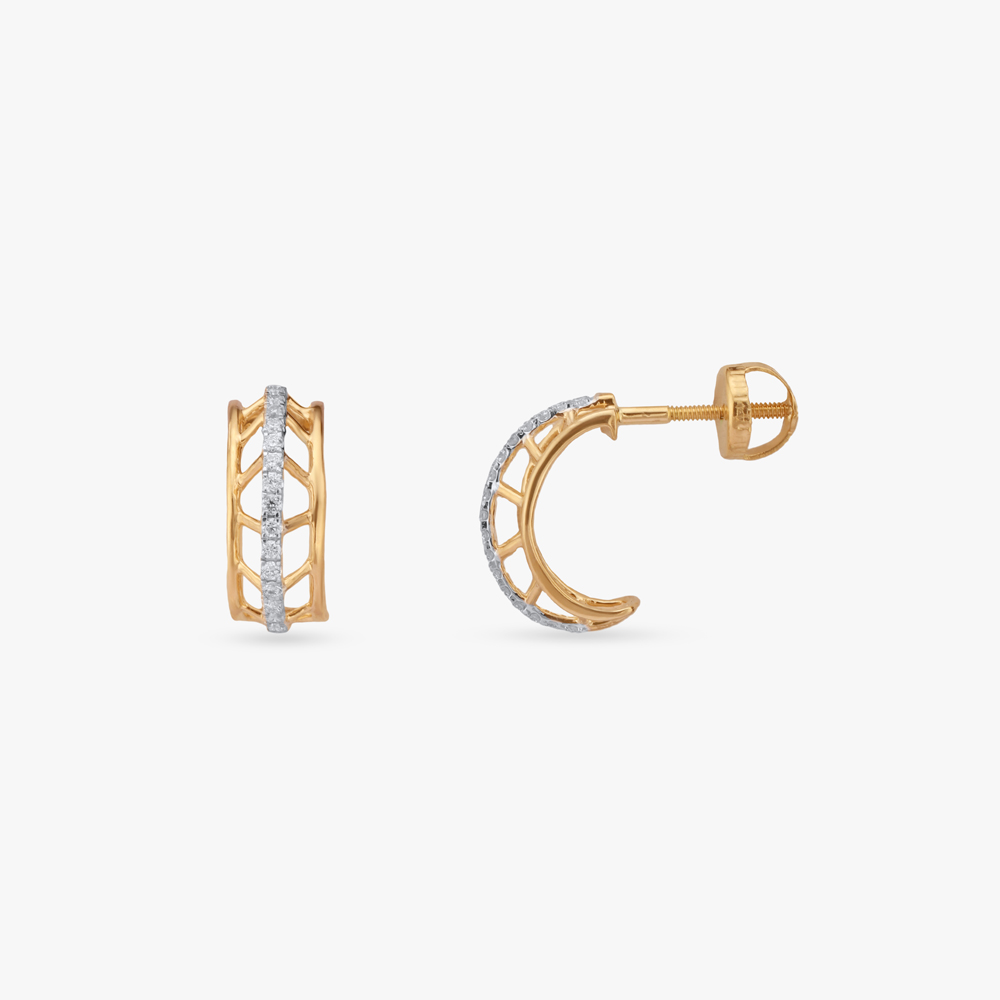 Regal Arch Diamond Stud Earrings,,hi-res image number null