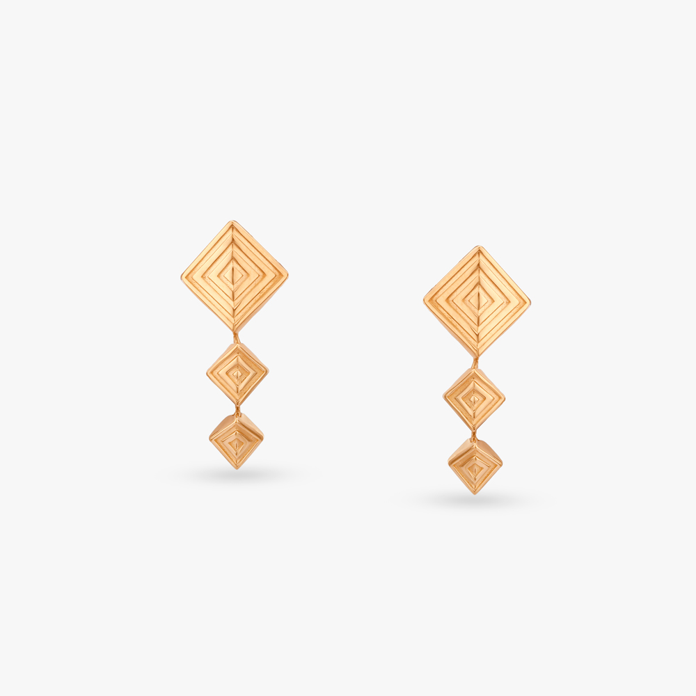 Angular Symphony Gold Drop Earrings,,hi-res image number null