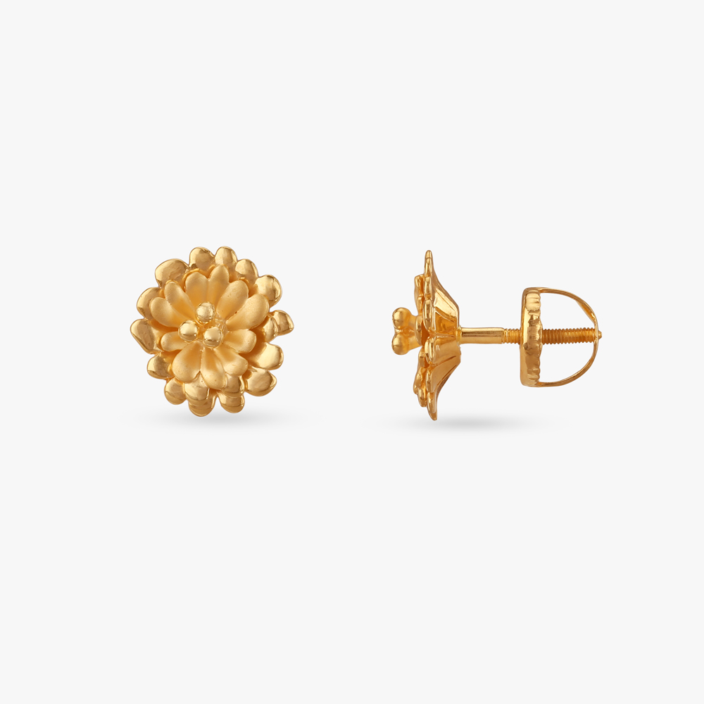 Luxe Flora Gold Stud Earrings,,hi-res image number null