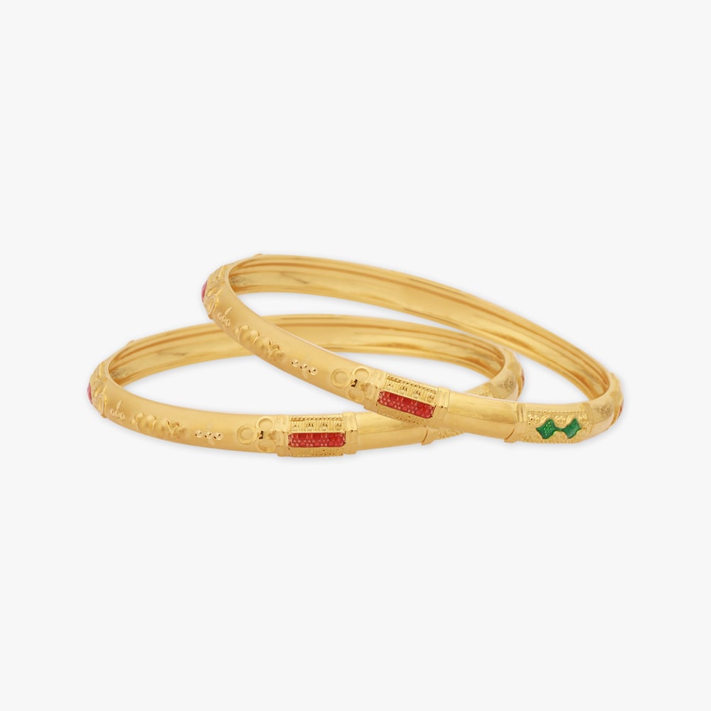 Enamel Gold Bangles,,hi-res image number null