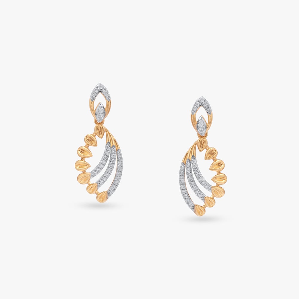 

Petal Arc Diamond Drop Earrings