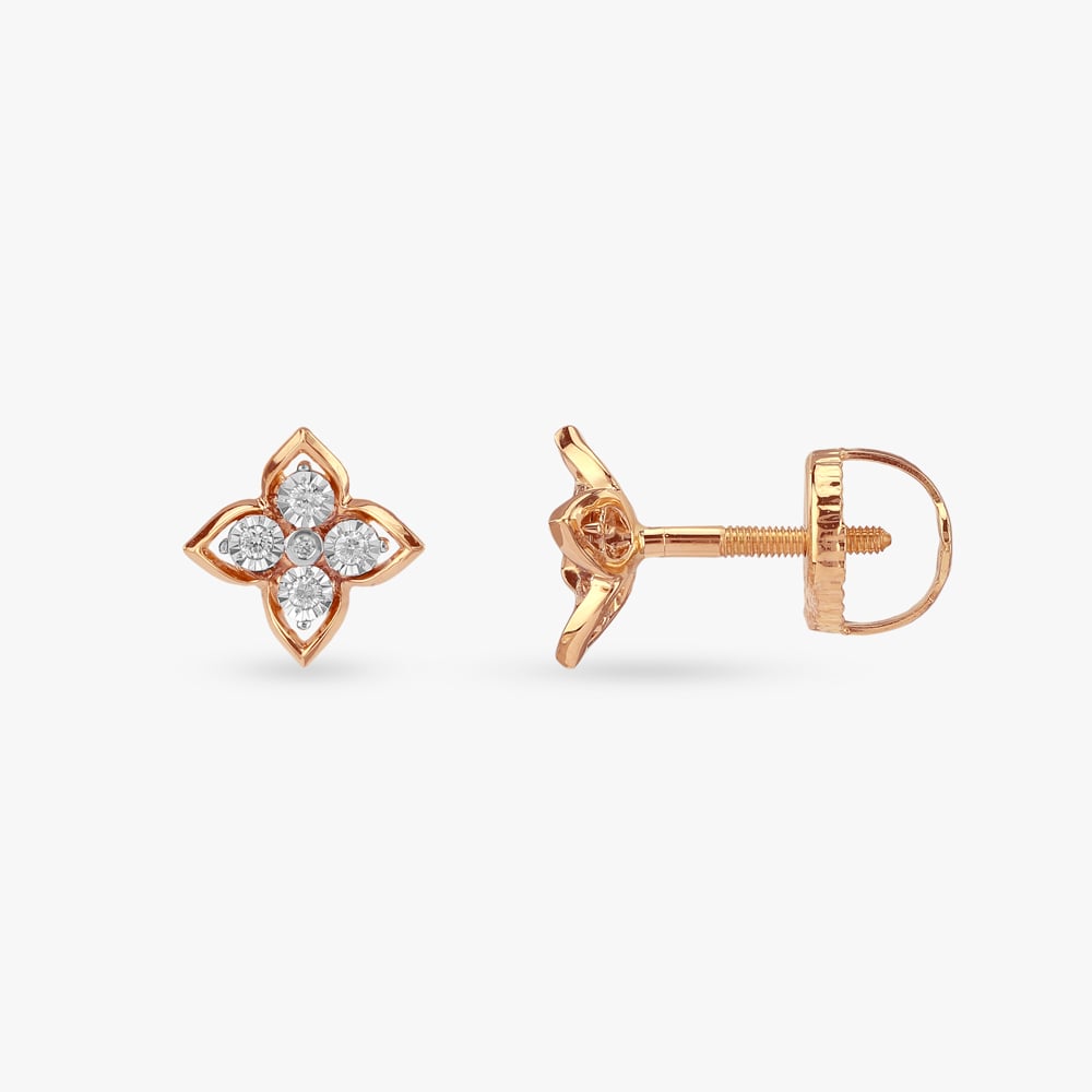 Petal Spark Diamond Stud Earrings,,hi-res image number null