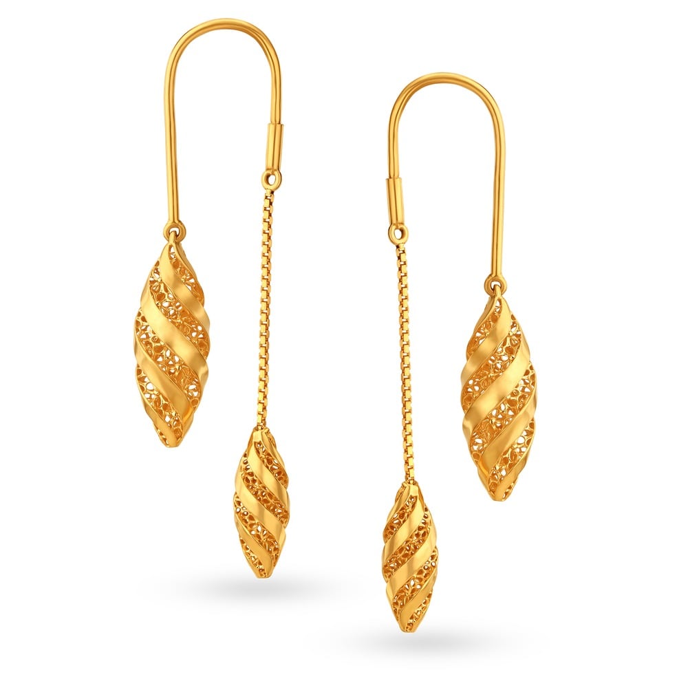 Mia by Tanishq 14K Gold Drop Earrings for Women, Yellow : Amazon.in: Fashion