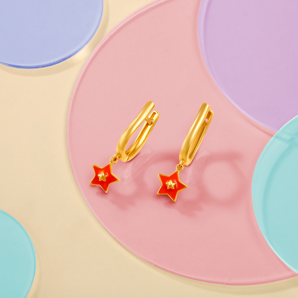 Stars Shine Down Peg Hoop Earrings for Kids