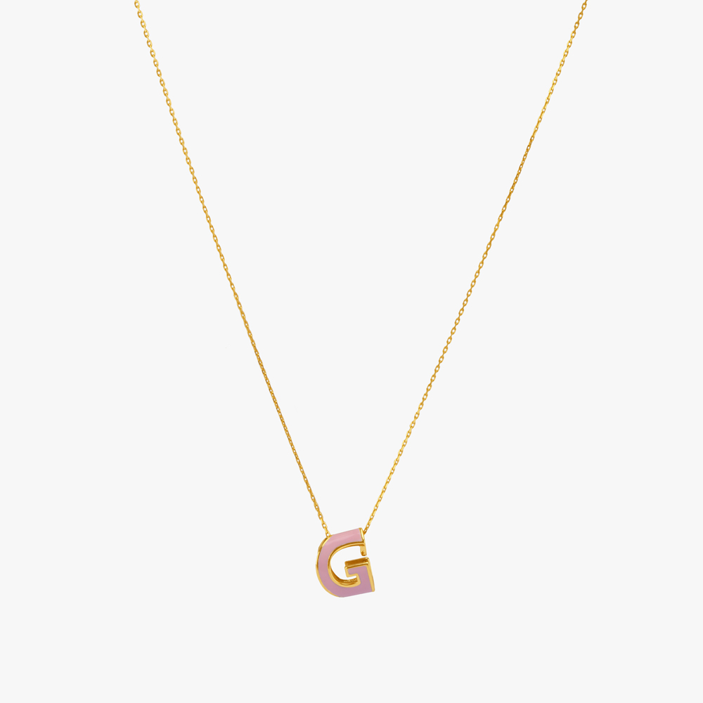 Blushing Gleam Alphabet G Pendant with Chain,,hi-res image number null
