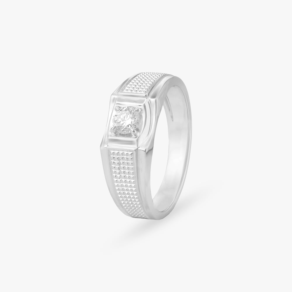 

Regal Edge Solitaire Ring For Men