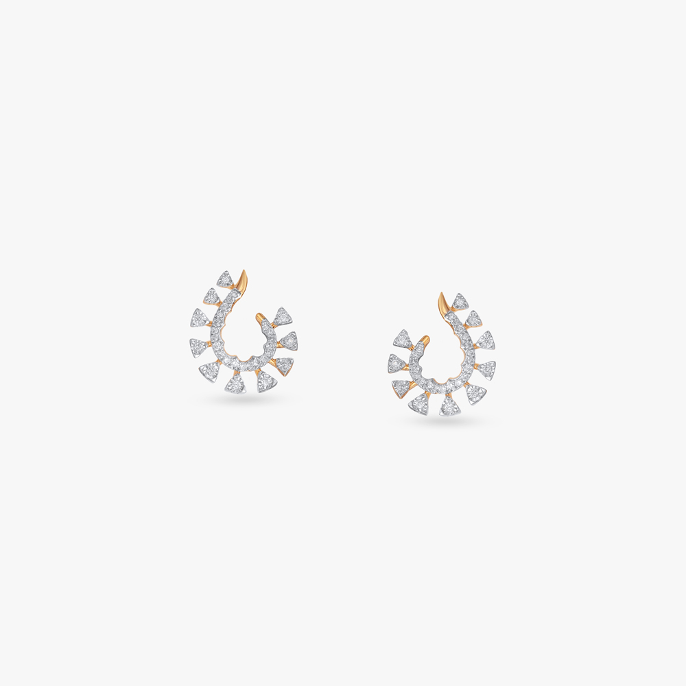 Celestial Arc Diamond Hoop Earrings,,hi-res image number null