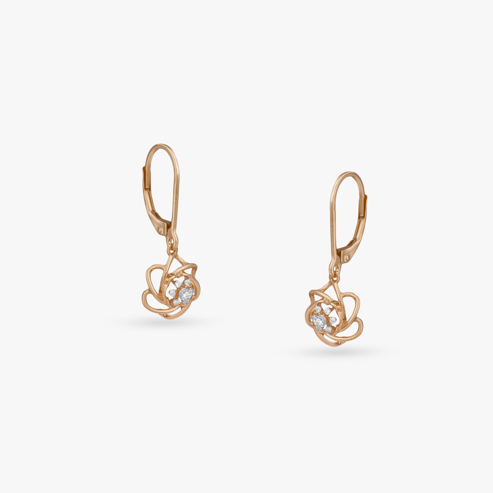 

Twisted Curve Diamond Drop Earrings