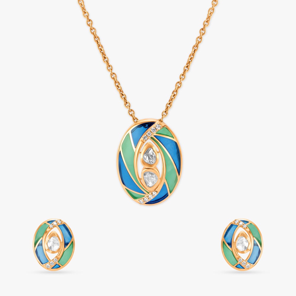 Unicorn Magic Pendant with Chain and Earring Set,,hi-res image number null