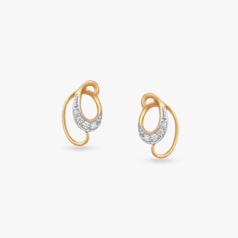 Radiant Loop Diamond Stud Earrings,,hi-res image number null