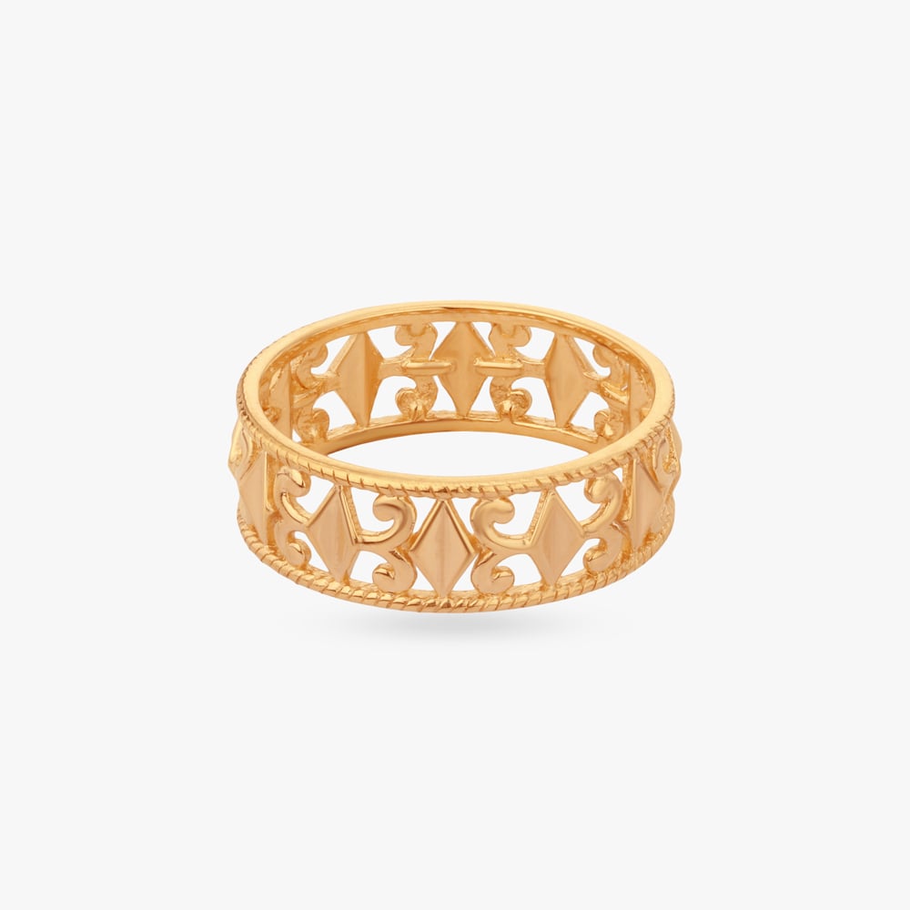 

Geometric Filigree Gold Ring