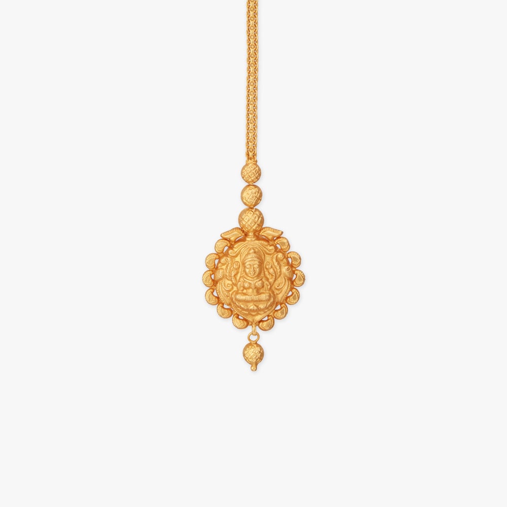 Sacred Medallion Gold Maang Tikka,,hi-res image number null