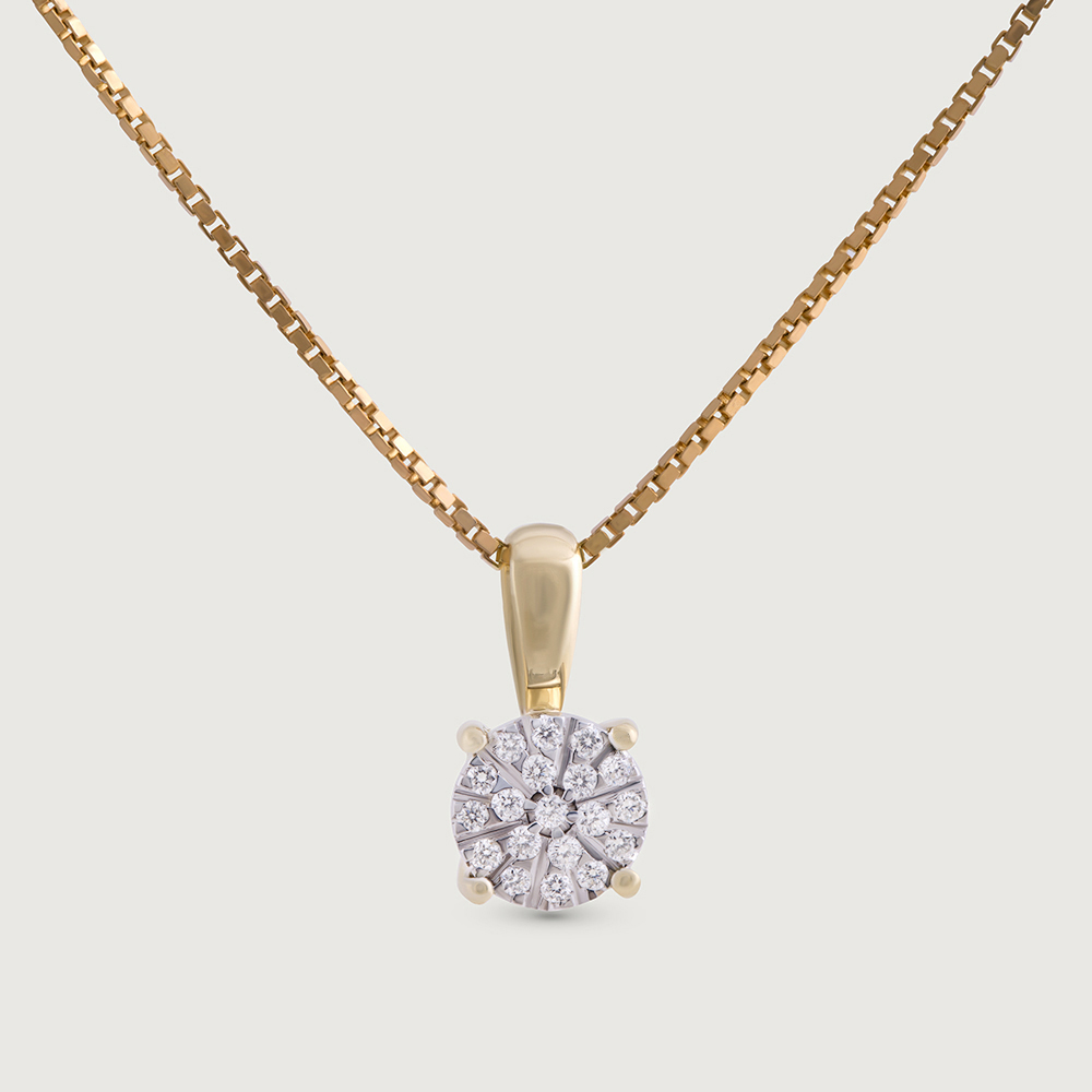Dual Tone Gold & Diamond Pendant,,hi-res image number null
