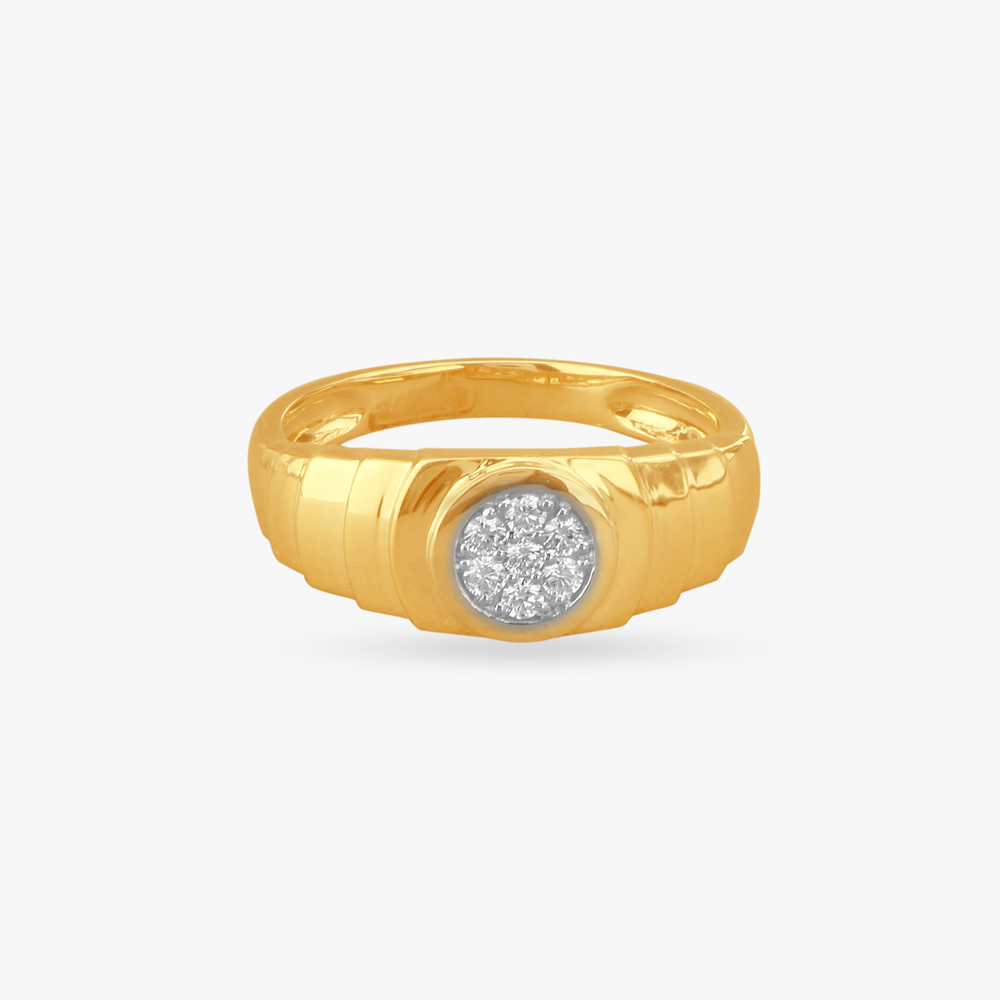 Stately Dual-Tone Diamond Finger Ring for Men,,hi-res image number null
