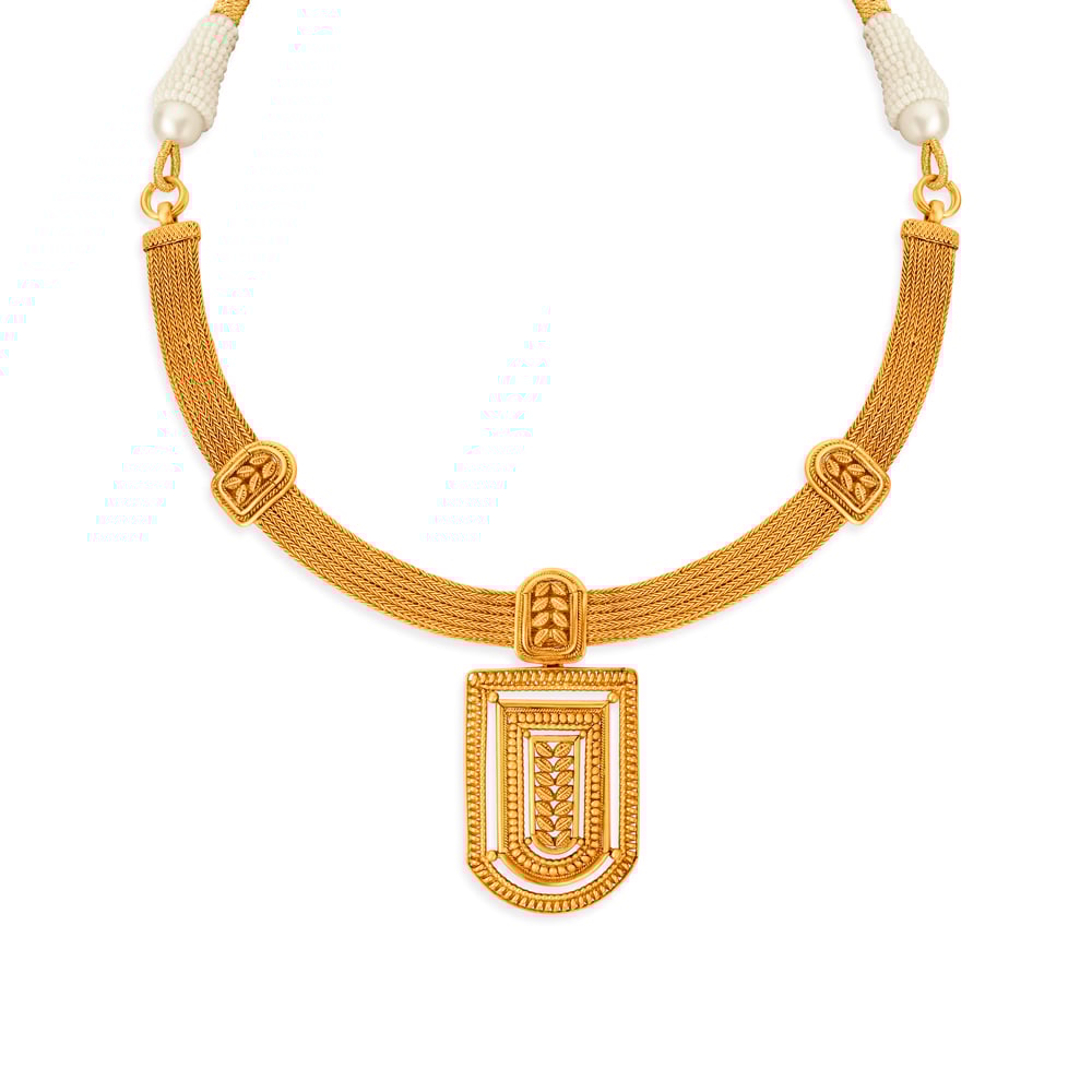 Surreal Geometric Gold Necklace Set,,hi-res image number null