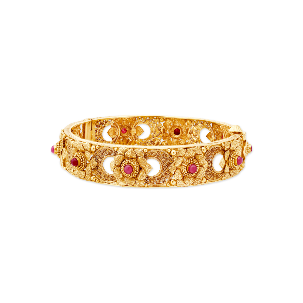 Blooming Filigree Openable Bangles,,hi-res image number null