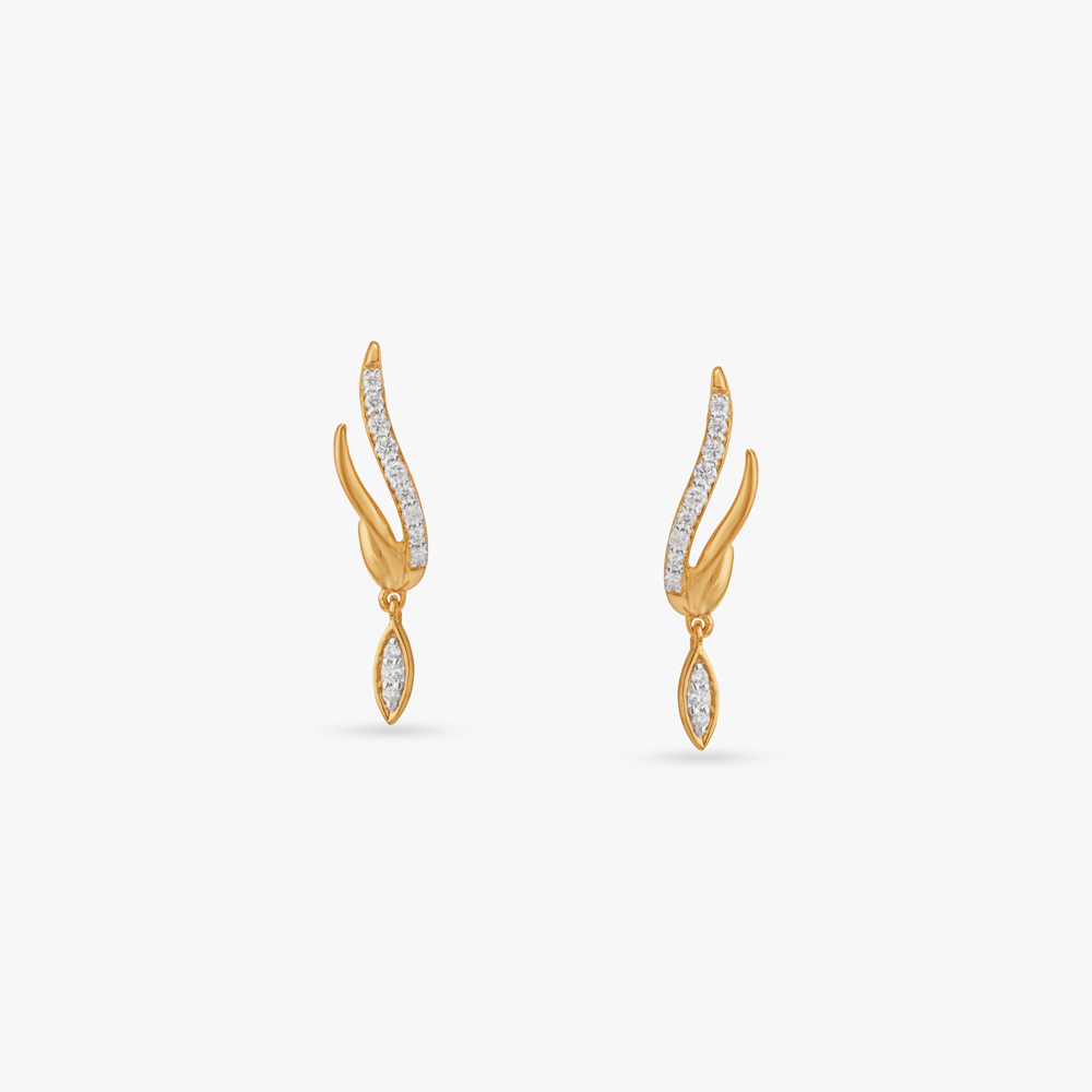 Serene Arc Diamond Drop Earrings,,hi-res image number null