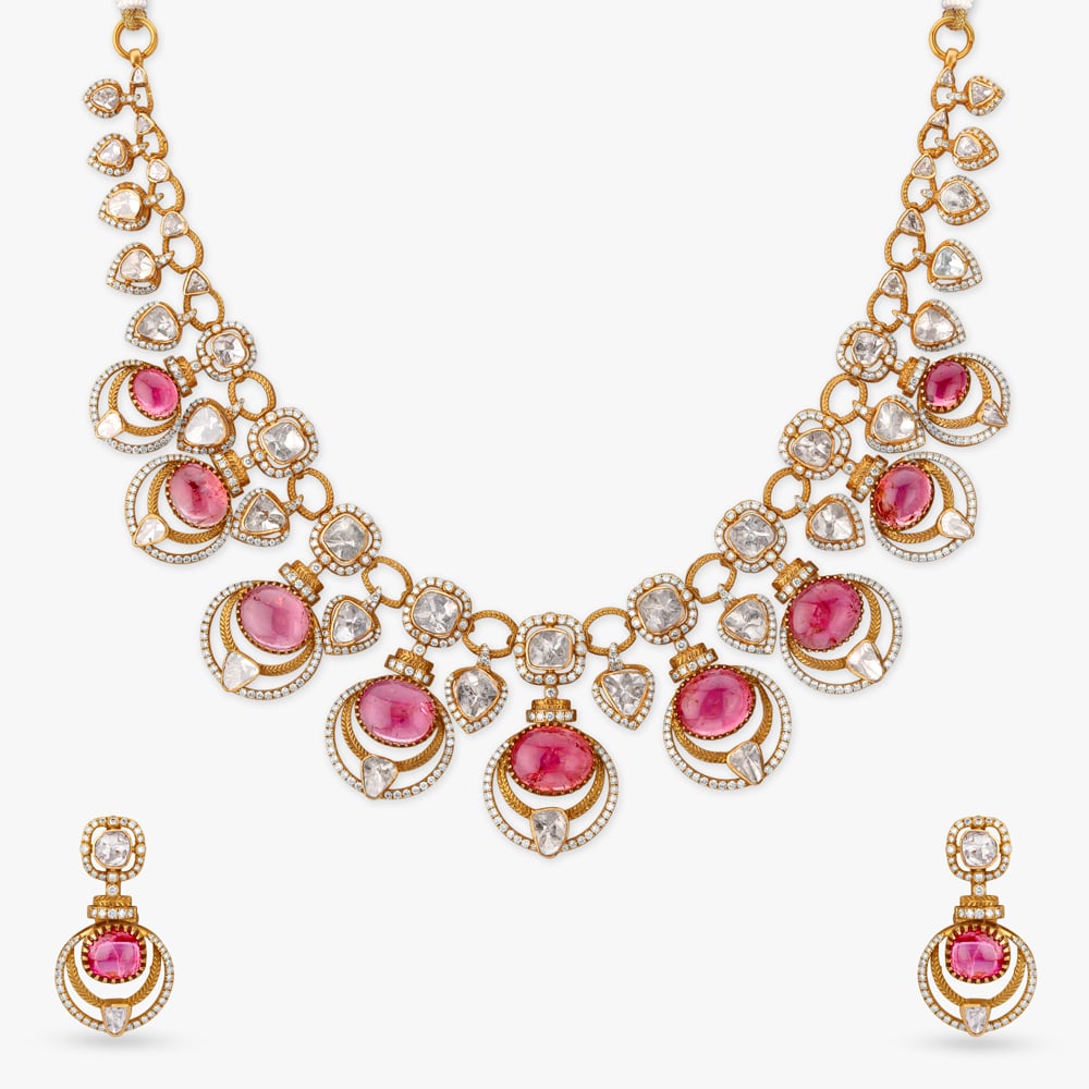 Tourmaline Halo Drop Necklace Set,,hi-res image number null