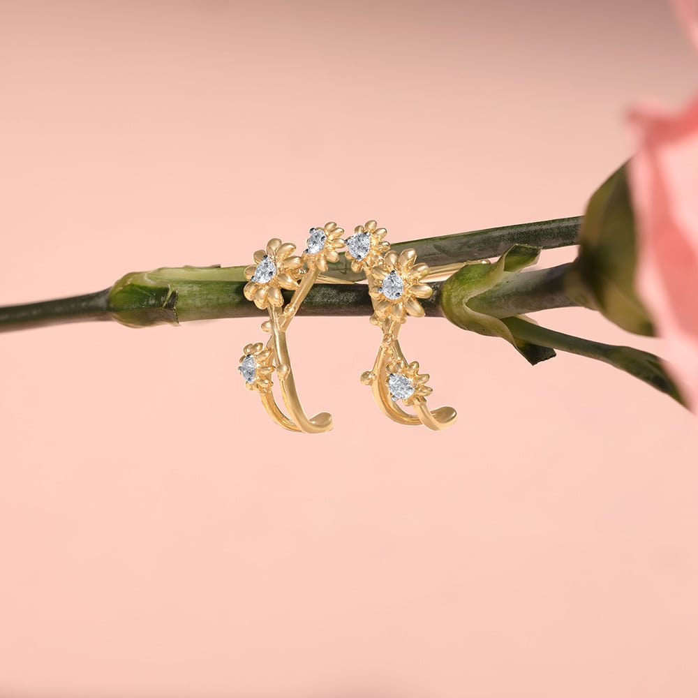 Dewdrop Daisy Diamond bracelet Earrings,,hi-res image number null