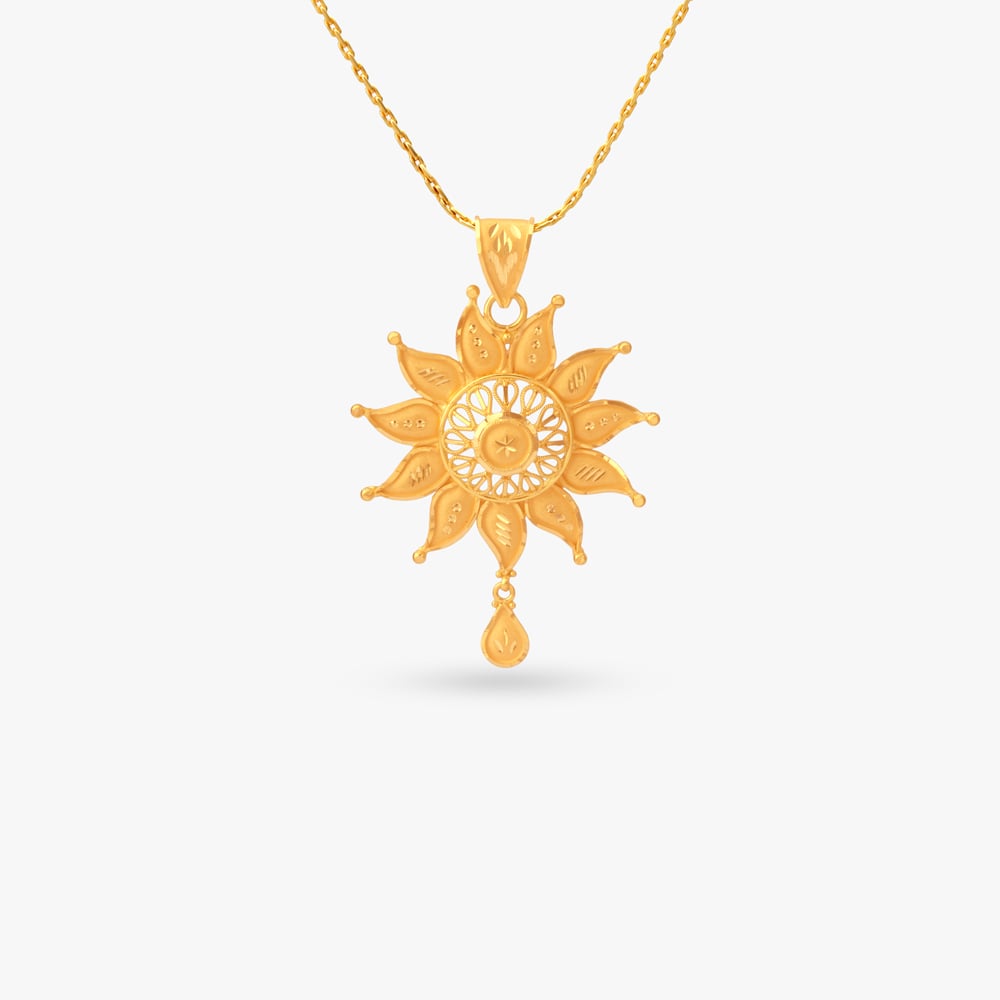 Radiant Sunburst Gold Pendant,,hi-res image number null