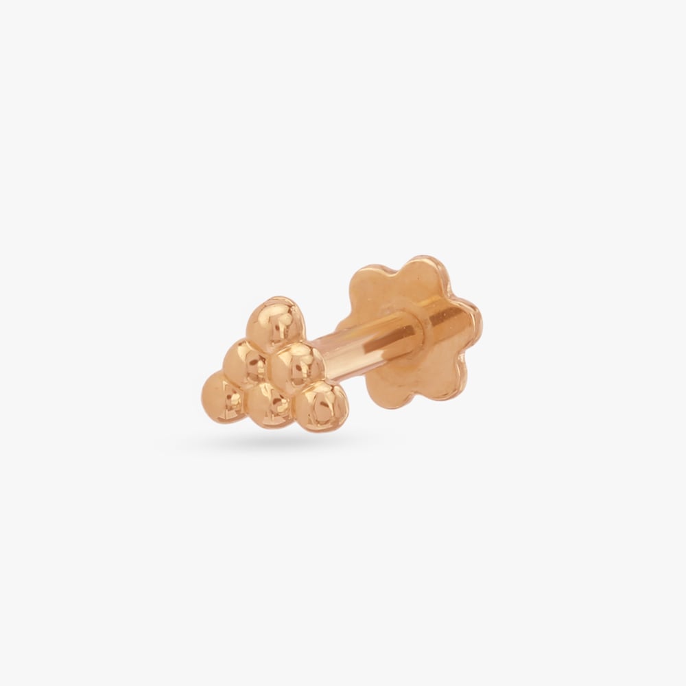

Beaded Triangle Gold Nose Pin