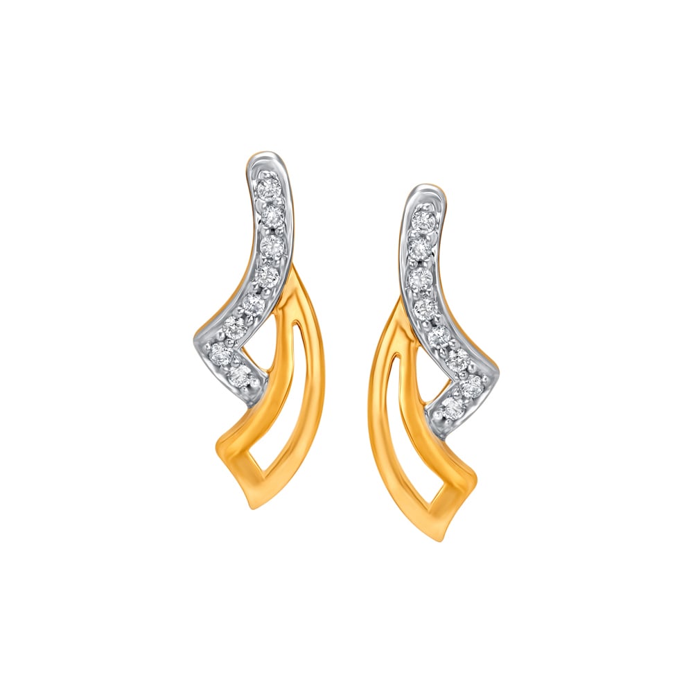 Geometric Contemporary Diamond Stud Earrings,,hi-res image number null