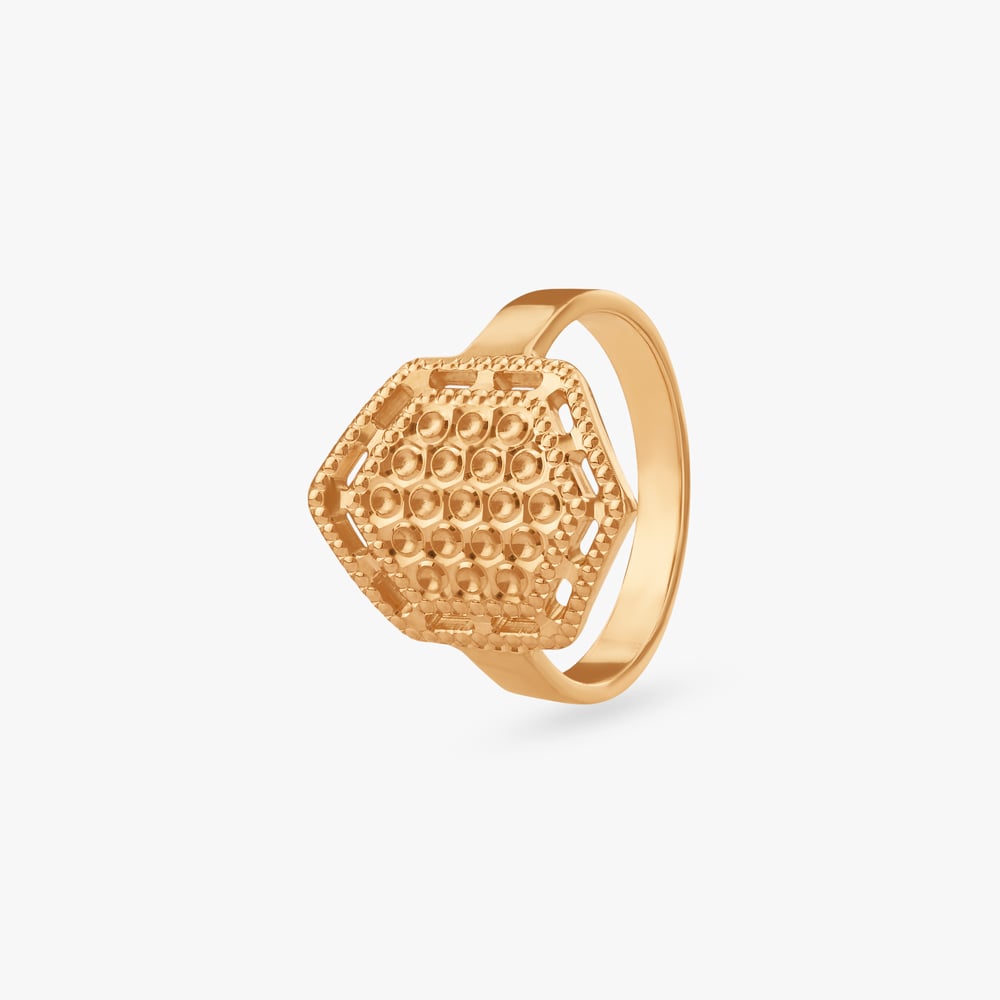 Embossed Grace Gold Ring,,hi-res image number null