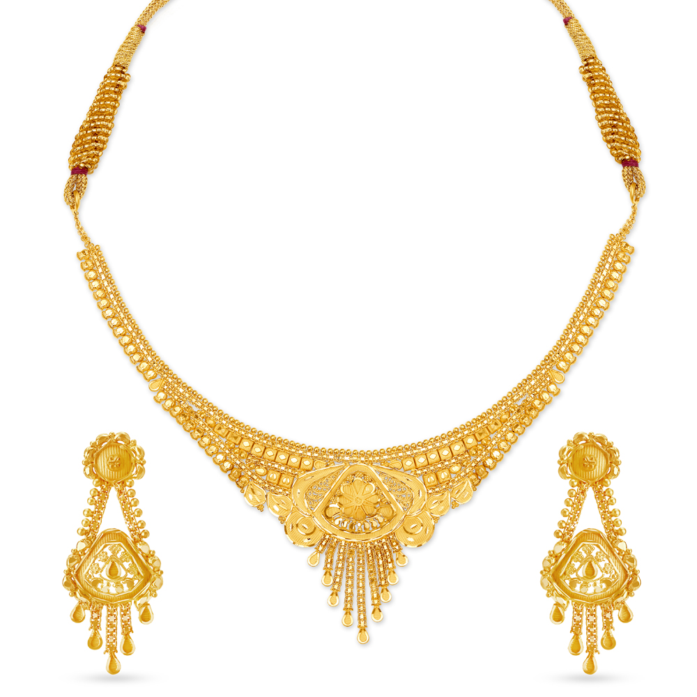 Artistic Gold Necklace Set,,hi-res image number null