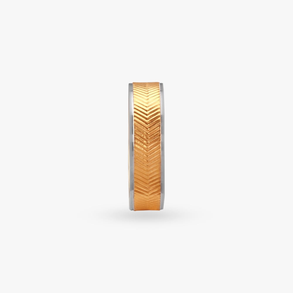 Chevron Edge Gold Ring,,hi-res image number null
