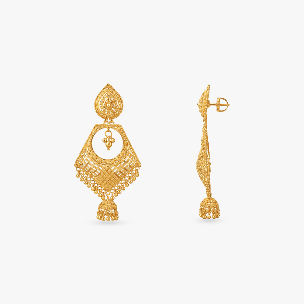 Sculpted Symphony Gold Drop Earrings,,hi-res image number null