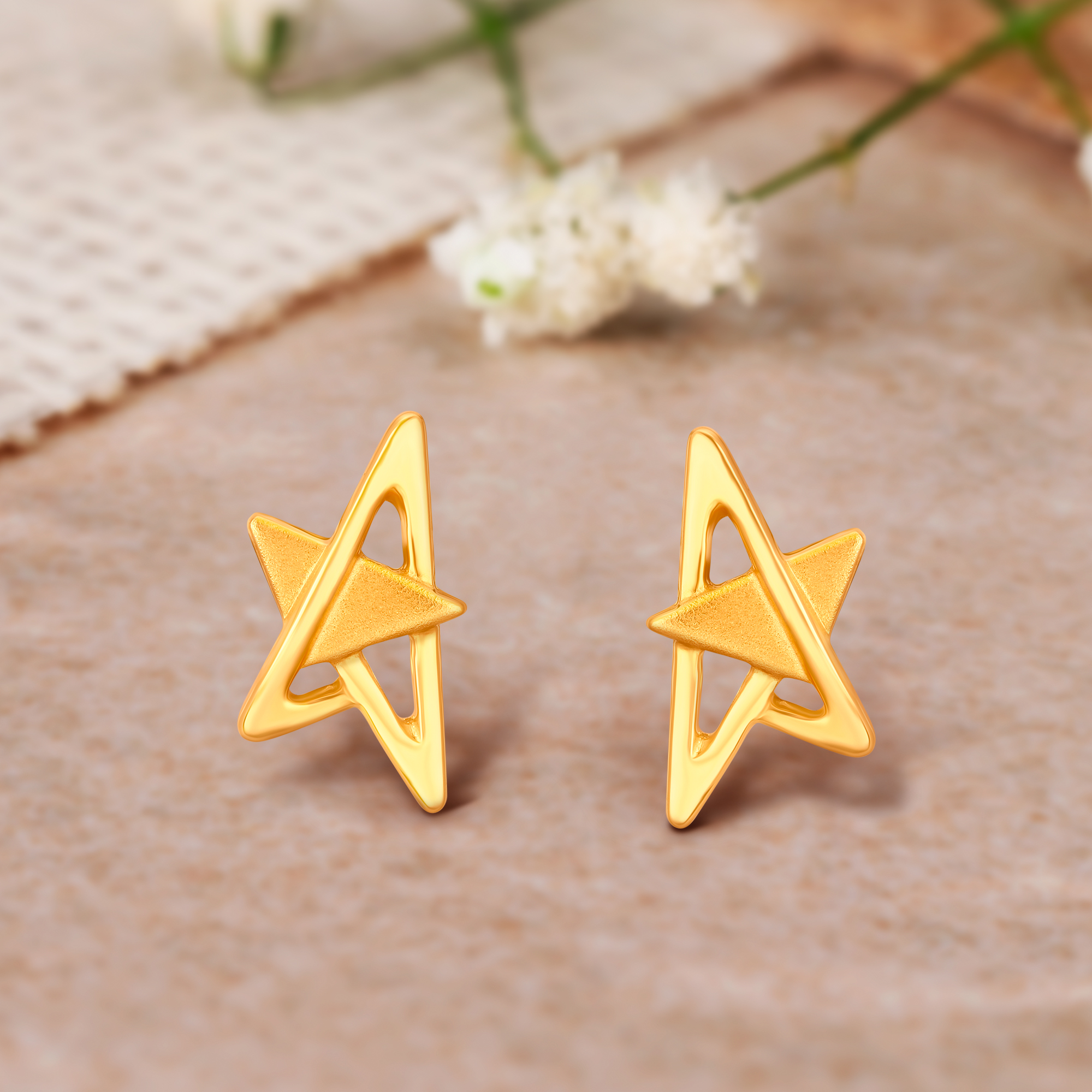 VIRAASI Earrings  Buy VIRAASI Gold Plated Star Shape Minimal Stud Earrings  Online  Nykaa Fashion