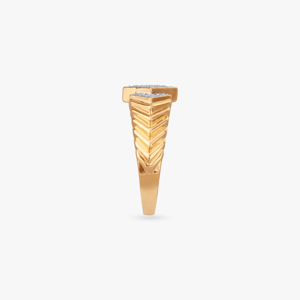 Bold Chevron Diamond Finger Ring for Men,,hi-res image number null