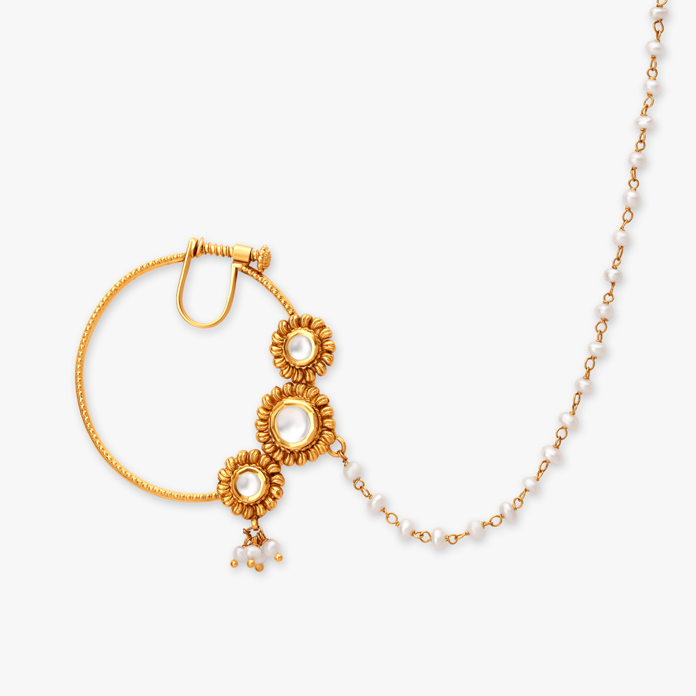 Charming glass kundan Nose Pin,,hi-res image number null