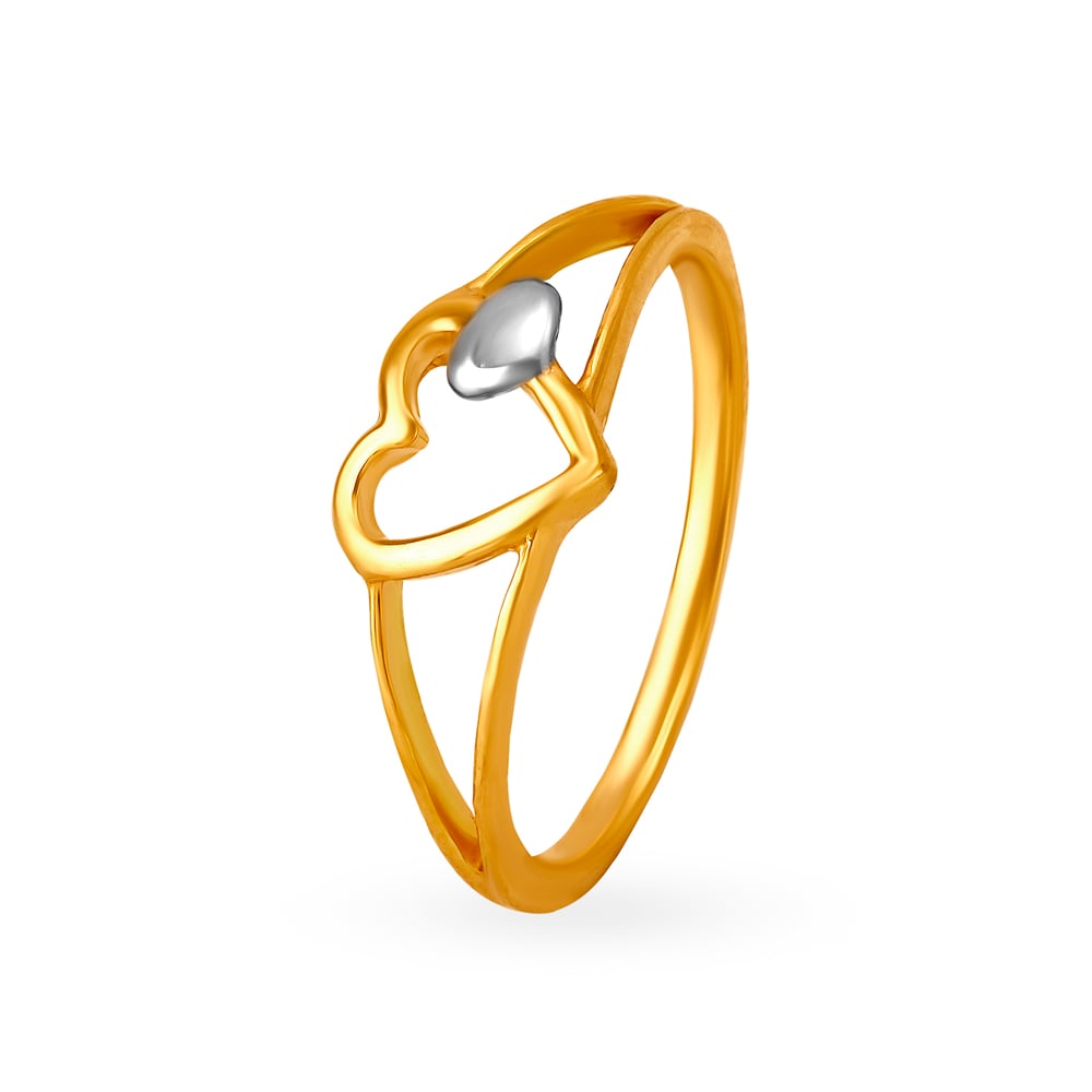 

Romantic 22 Karat Yellow Gold Heart Finger Ring