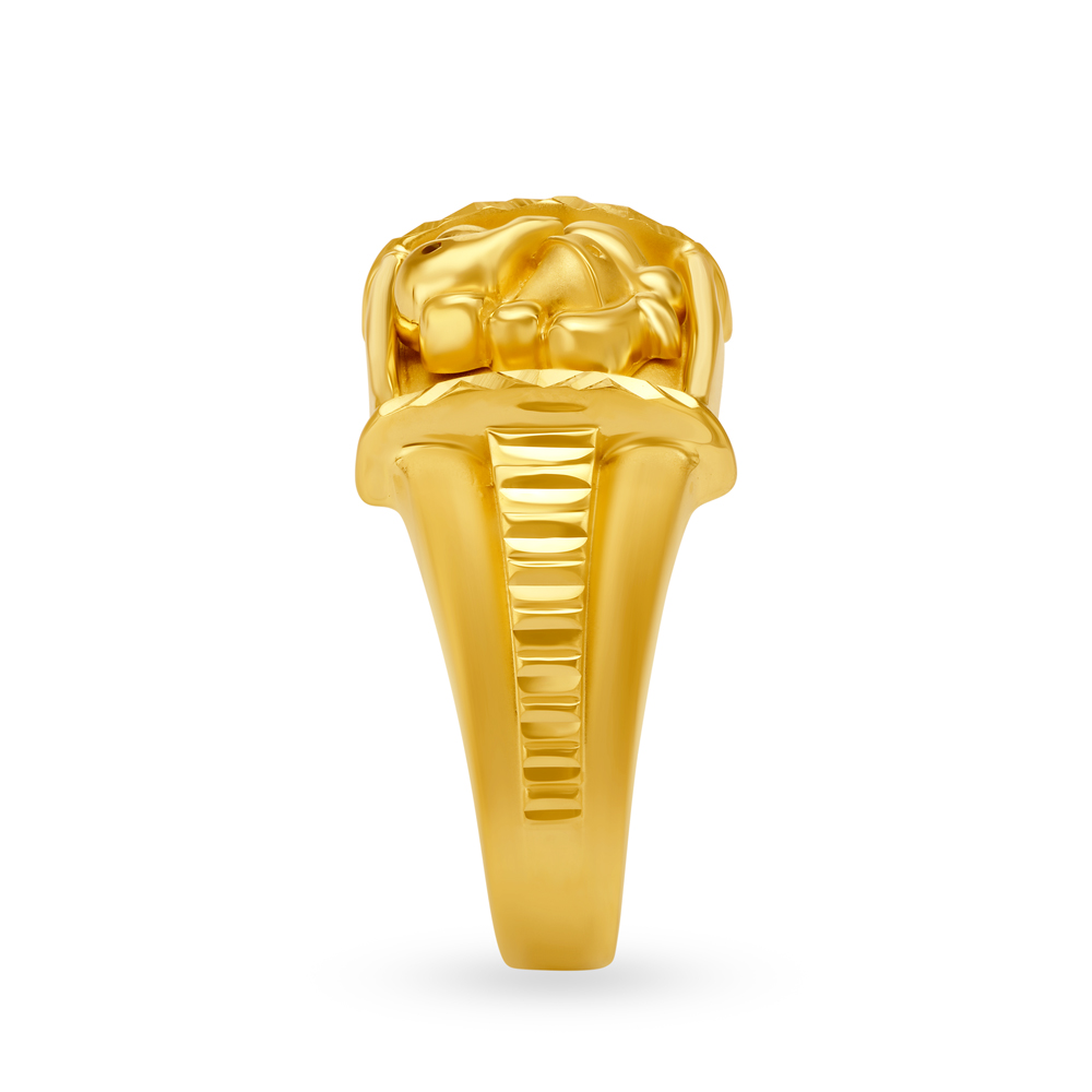 Regal 22 Karat Gold Ganesha Ring,,hi-res image number null